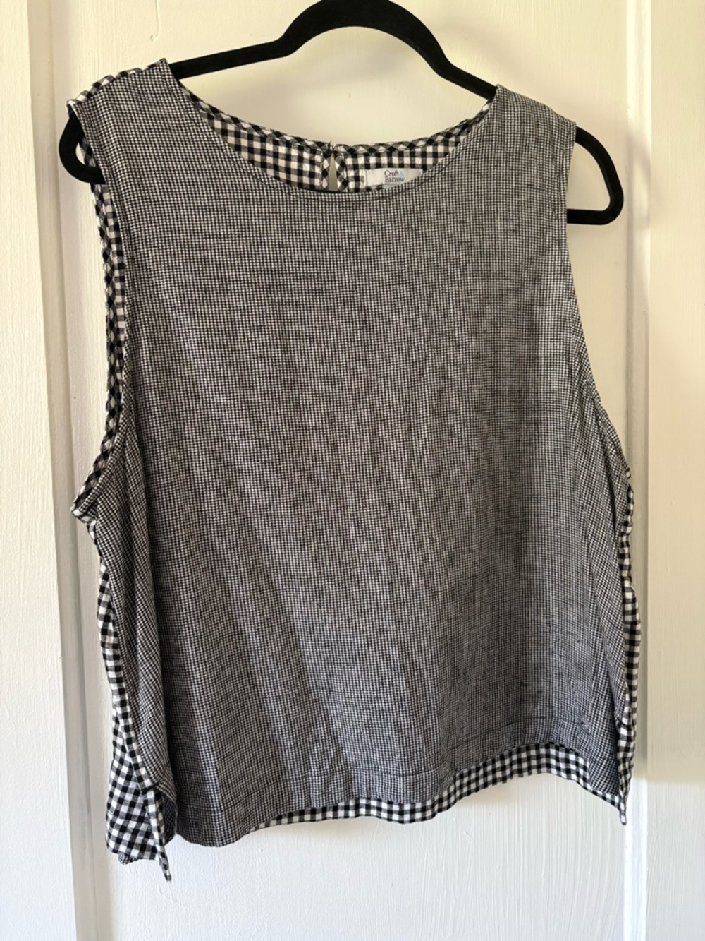 croft & barrow Black & White Gingham Reversible Tank
